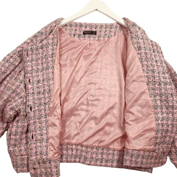 SHEIN woman's textured cropped jacket pink size 2xl - Picture 13 of 15